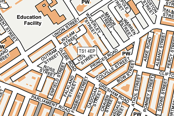 TS1 4EP map - OS OpenMap – Local (Ordnance Survey)