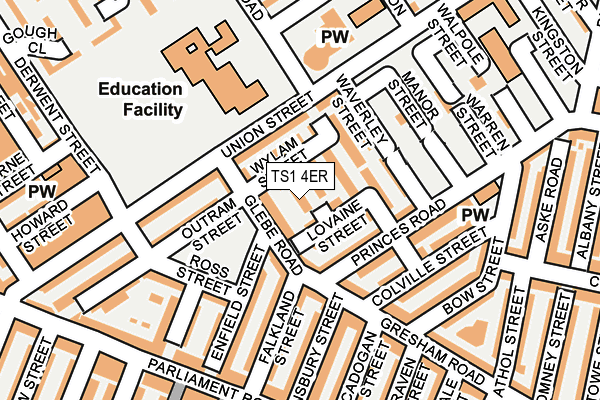 TS1 4ER map - OS OpenMap – Local (Ordnance Survey)