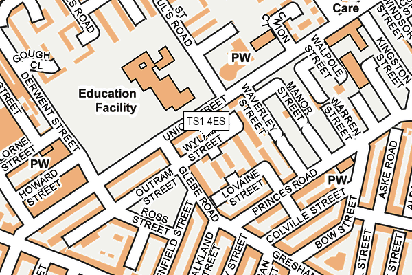 TS1 4ES map - OS OpenMap – Local (Ordnance Survey)