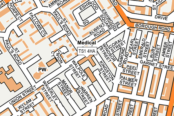 TS1 4HA map - OS OpenMap – Local (Ordnance Survey)