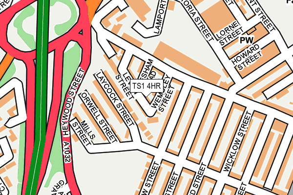 TS1 4HR map - OS OpenMap – Local (Ordnance Survey)