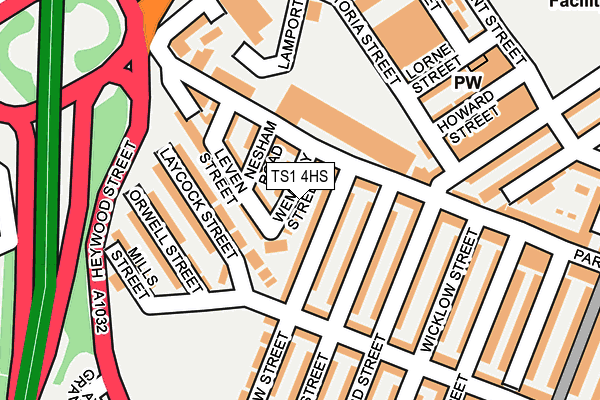 TS1 4HS map - OS OpenMap – Local (Ordnance Survey)