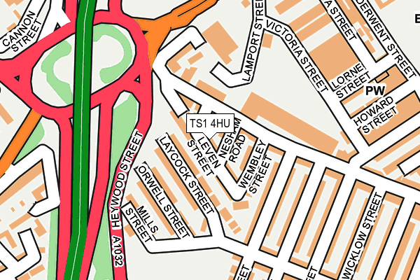 TS1 4HU map - OS OpenMap – Local (Ordnance Survey)