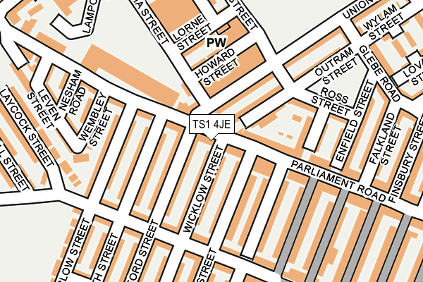 TS1 4JE map - OS OpenMap – Local (Ordnance Survey)