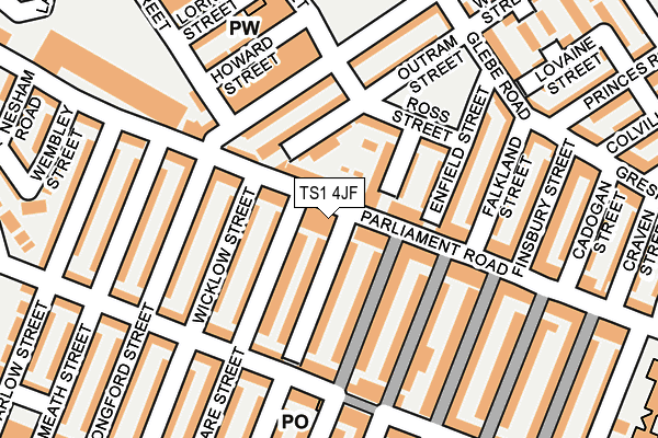 TS1 4JF map - OS OpenMap – Local (Ordnance Survey)