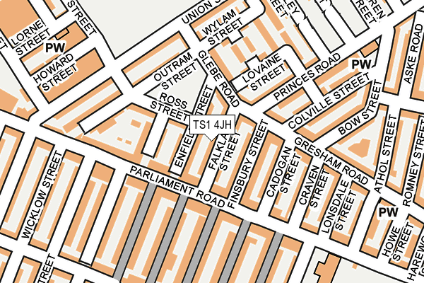 TS1 4JH map - OS OpenMap – Local (Ordnance Survey)