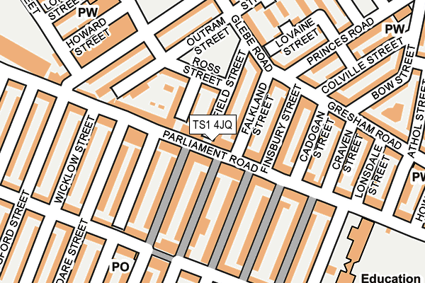 TS1 4JQ map - OS OpenMap – Local (Ordnance Survey)