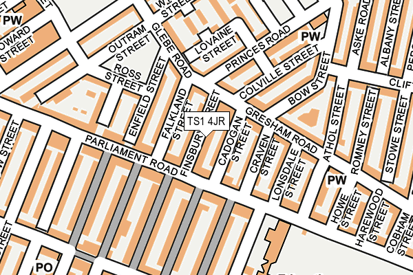 TS1 4JR map - OS OpenMap – Local (Ordnance Survey)