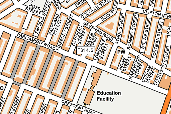 TS1 4JS map - OS OpenMap – Local (Ordnance Survey)