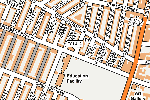 TS1 4LA map - OS OpenMap – Local (Ordnance Survey)