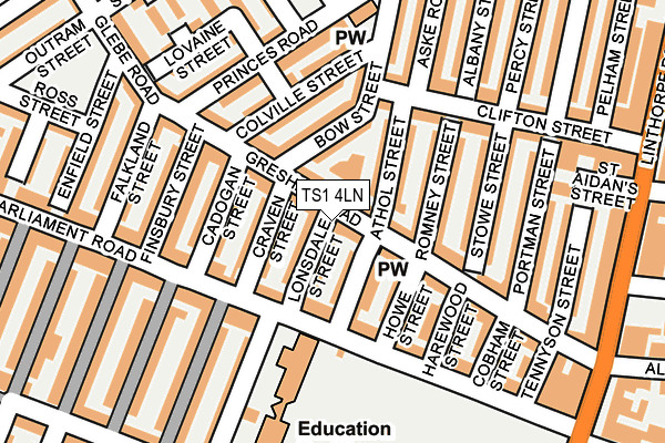 TS1 4LN map - OS OpenMap – Local (Ordnance Survey)