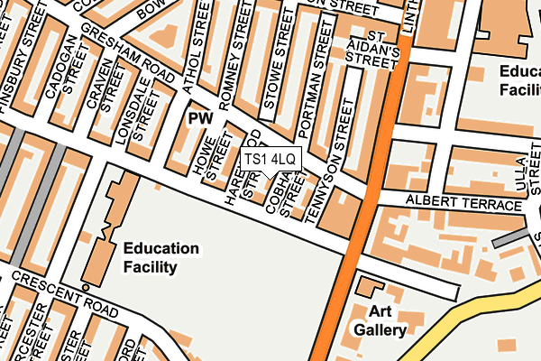 TS1 4LQ map - OS OpenMap – Local (Ordnance Survey)