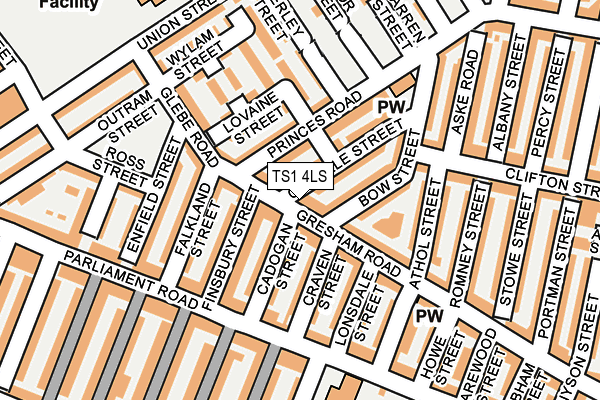 TS1 4LS map - OS OpenMap – Local (Ordnance Survey)