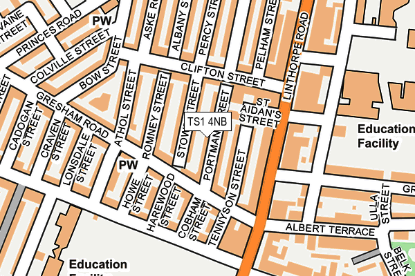 TS1 4NB map - OS OpenMap – Local (Ordnance Survey)