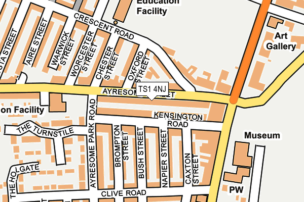 TS1 4NJ map - OS OpenMap – Local (Ordnance Survey)