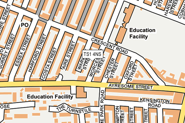 TS1 4NS map - OS OpenMap – Local (Ordnance Survey)