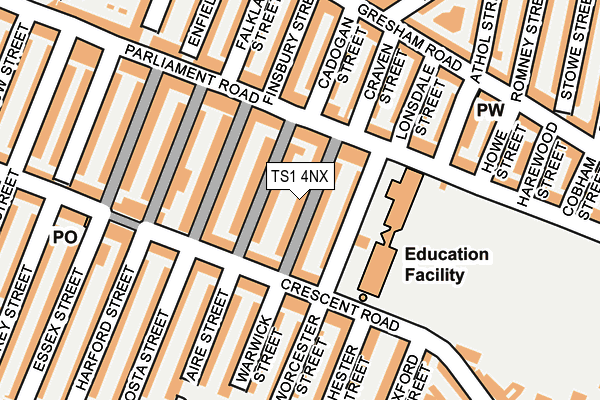 TS1 4NX map - OS OpenMap – Local (Ordnance Survey)