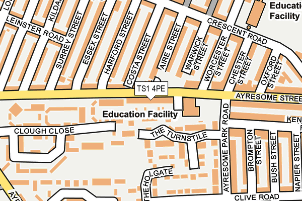 TS1 4PE map - OS OpenMap – Local (Ordnance Survey)