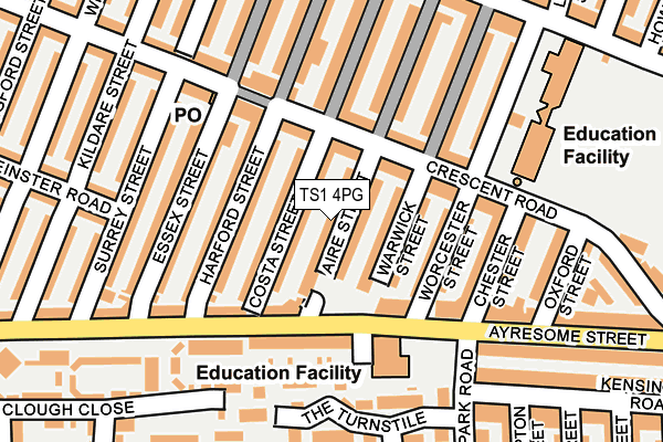 TS1 4PG map - OS OpenMap – Local (Ordnance Survey)