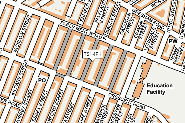 TS1 4PH map - OS OpenMap – Local (Ordnance Survey)