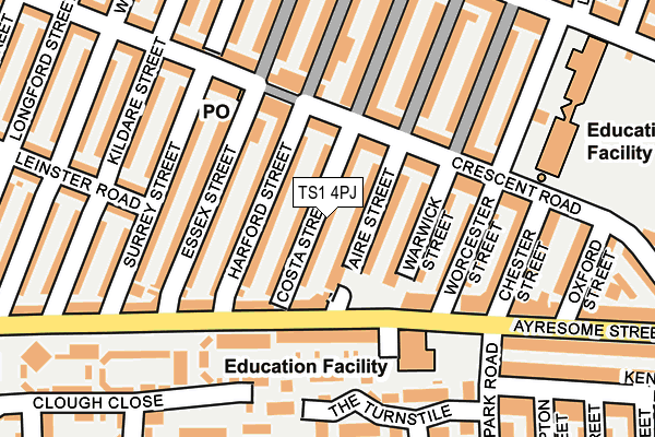 TS1 4PJ map - OS OpenMap – Local (Ordnance Survey)