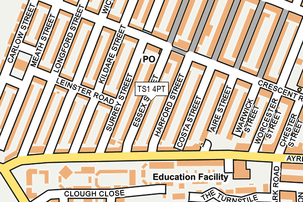 TS1 4PT map - OS OpenMap – Local (Ordnance Survey)