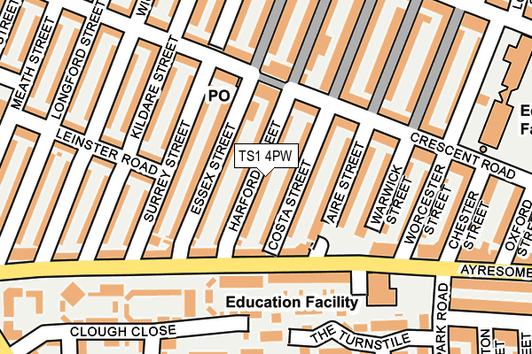 TS1 4PW map - OS OpenMap – Local (Ordnance Survey)