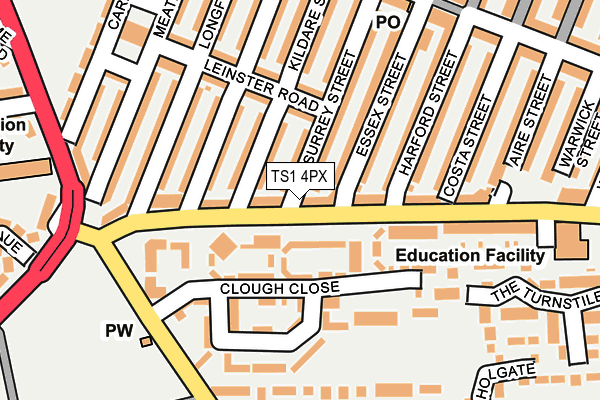 TS1 4PX map - OS OpenMap – Local (Ordnance Survey)