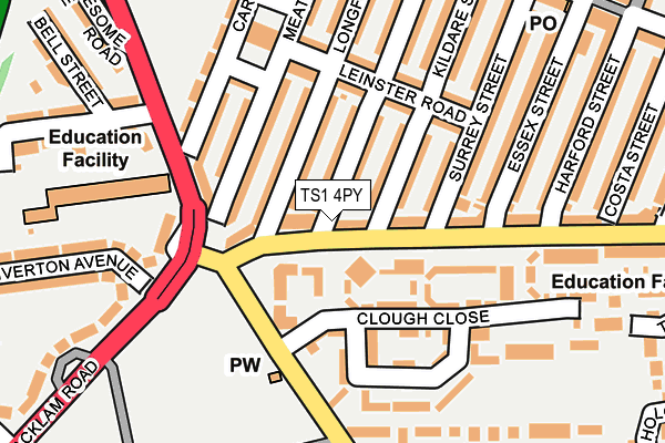 TS1 4PY map - OS OpenMap – Local (Ordnance Survey)