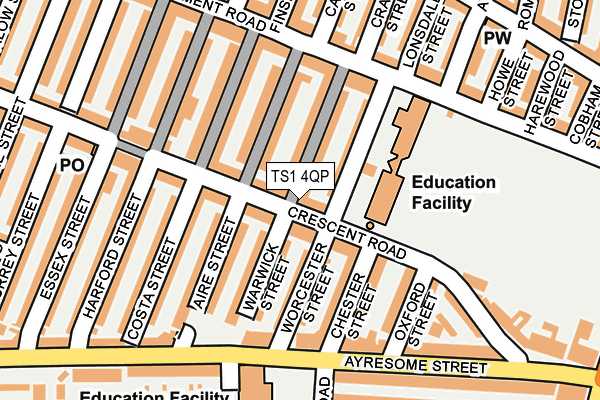 TS1 4QP map - OS OpenMap – Local (Ordnance Survey)