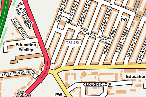 TS1 4RL map - OS OpenMap – Local (Ordnance Survey)