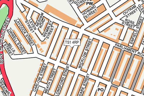 TS1 4RP map - OS OpenMap – Local (Ordnance Survey)