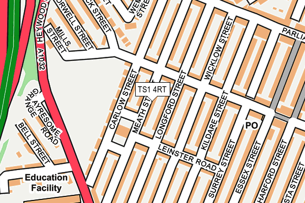 TS1 4RT map - OS OpenMap – Local (Ordnance Survey)