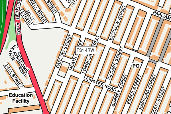 TS1 4RW map - OS OpenMap – Local (Ordnance Survey)