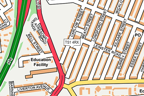 TS1 4RX map - OS OpenMap – Local (Ordnance Survey)