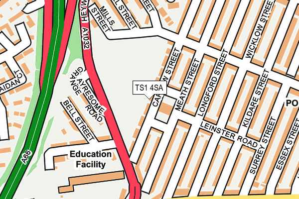 TS1 4SA map - OS OpenMap – Local (Ordnance Survey)