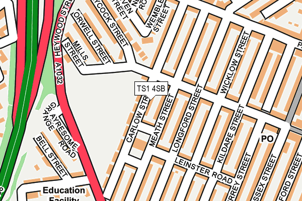 TS1 4SB map - OS OpenMap – Local (Ordnance Survey)