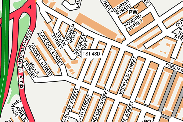 TS1 4SD map - OS OpenMap – Local (Ordnance Survey)