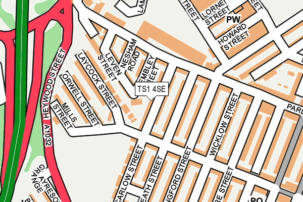 TS1 4SE map - OS OpenMap – Local (Ordnance Survey)