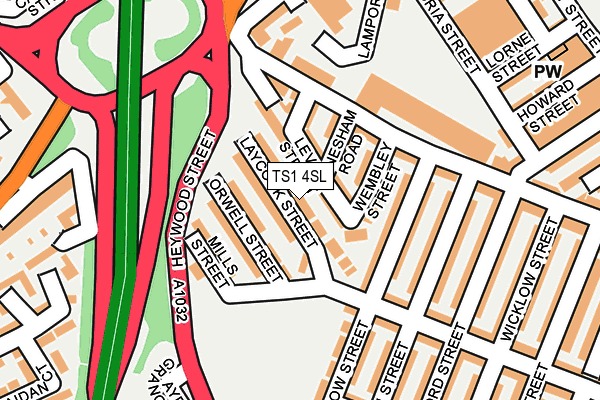 TS1 4SL map - OS OpenMap – Local (Ordnance Survey)