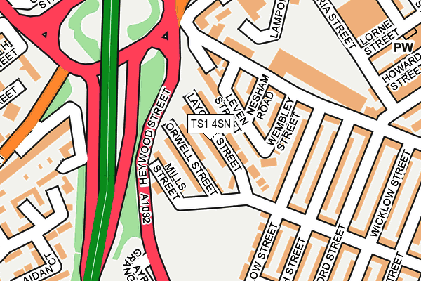 TS1 4SN map - OS OpenMap – Local (Ordnance Survey)