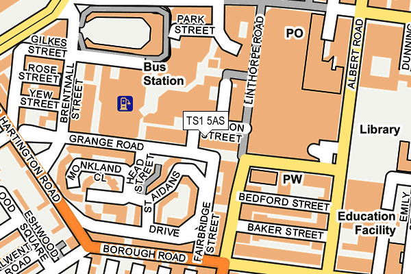 TS1 5AS map - OS OpenMap – Local (Ordnance Survey)