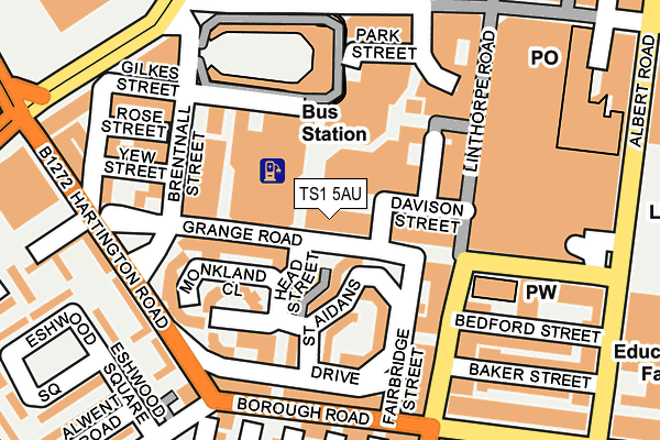 TS1 5AU map - OS OpenMap – Local (Ordnance Survey)