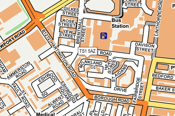 TS1 5AZ map - OS OpenMap – Local (Ordnance Survey)