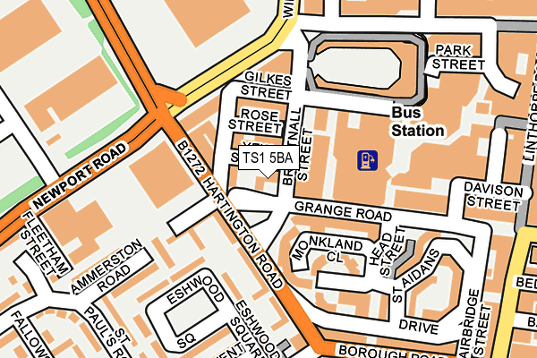 TS1 5BA map - OS OpenMap – Local (Ordnance Survey)