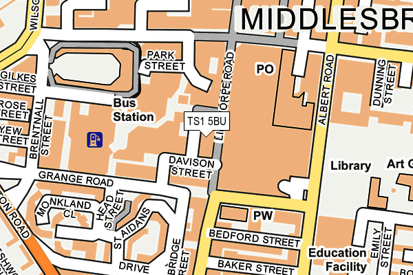 TS1 5BU map - OS OpenMap – Local (Ordnance Survey)