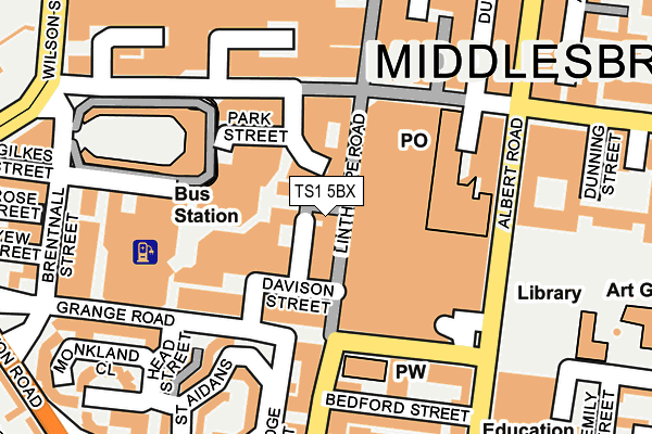 TS1 5BX map - OS OpenMap – Local (Ordnance Survey)