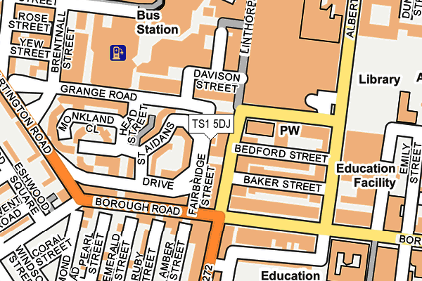 TS1 5DJ map - OS OpenMap – Local (Ordnance Survey)