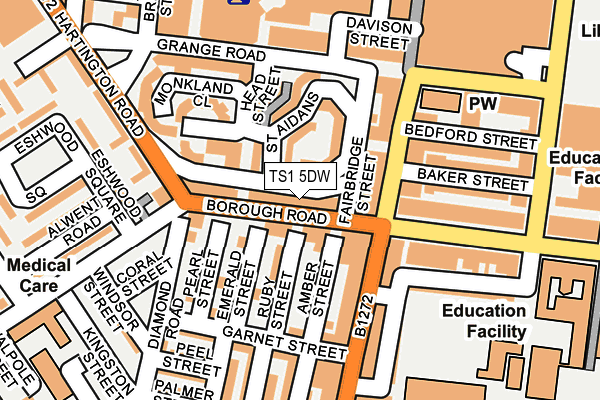 TS1 5DW map - OS OpenMap – Local (Ordnance Survey)