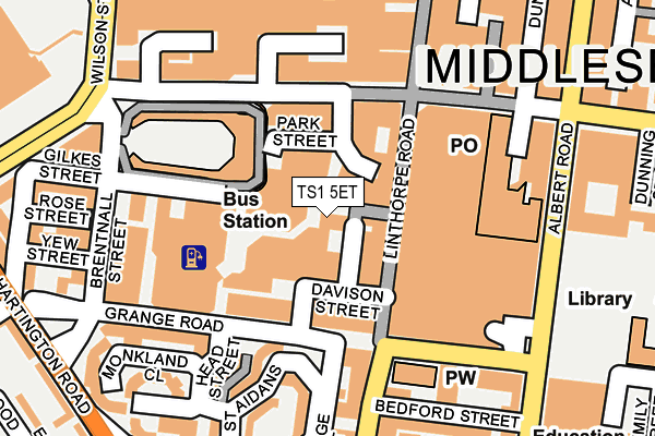 TS1 5ET map - OS OpenMap – Local (Ordnance Survey)